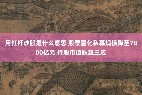 用杠杆炒股是什么意思 股票量化私募规模降至7800亿元 持股市值跌超三成