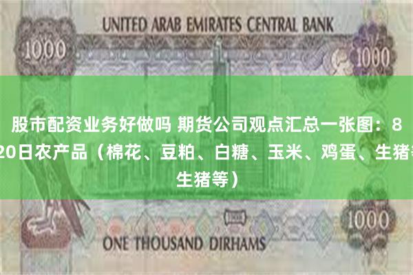 股市配资业务好做吗 期货公司观点汇总一张图：8月20日农产品（棉花、豆粕、白糖、玉米、鸡蛋、生猪等）