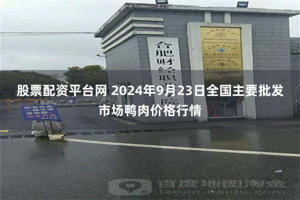 股票配资平台网 2024年9月23日全国主要批发市场鸭肉价格行情