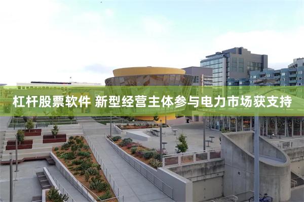 杠杆股票软件 新型经营主体参与电力市场获支持